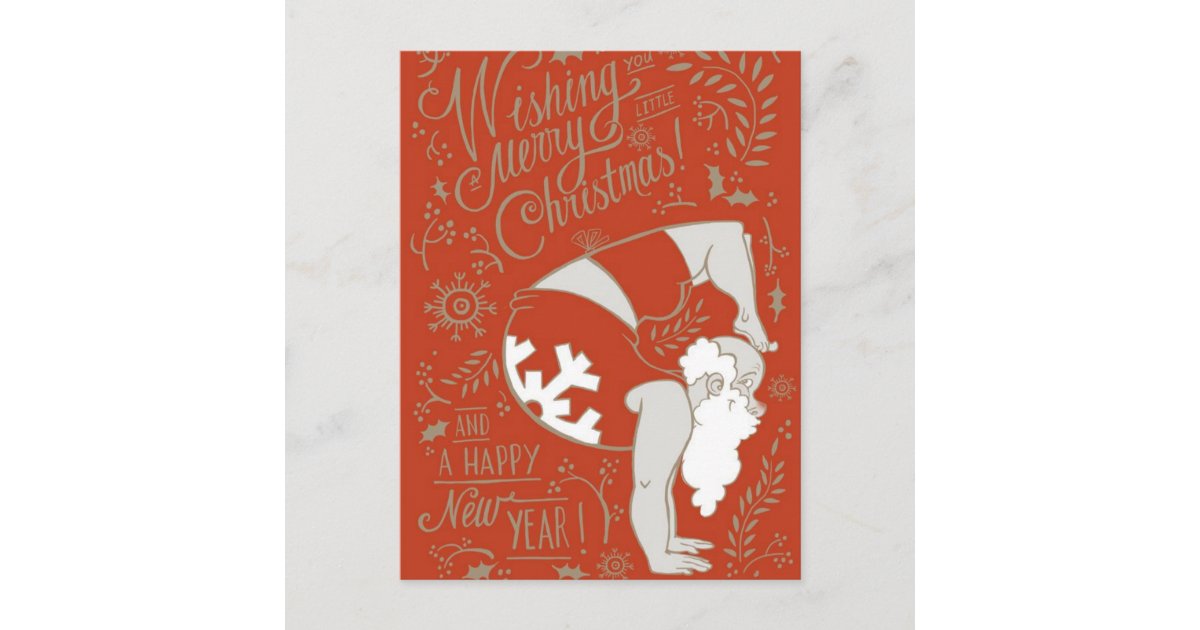 Carte Postale De Noel De Yoga De Pere Noel Zazzle Fr