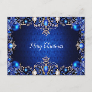 Carte postale de Noël Décor Bleu