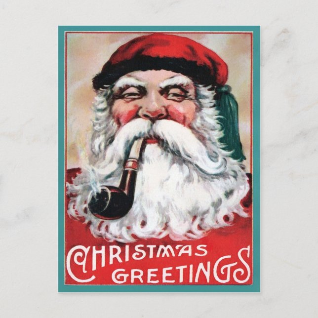 Carte postale de Noël Déplaisante de Père Noël vin (Devant)