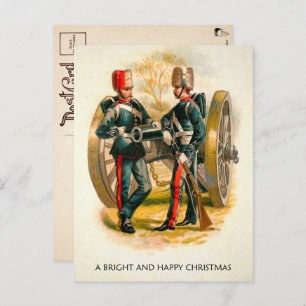 Carte postale de Noël des soldats vintages 