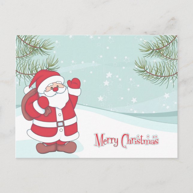 Carte postale de Noël dessin animé mignonne (Devant)