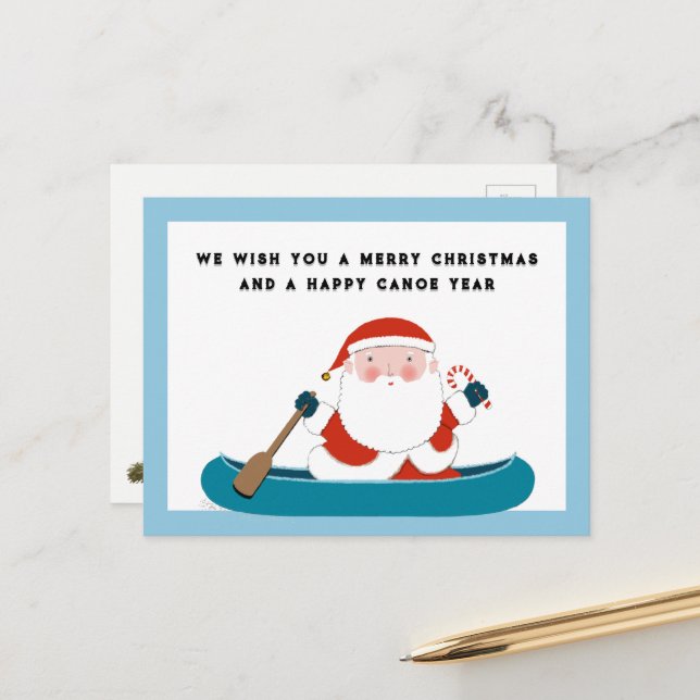 Carte postale de Noël drôle de camping (Devant/Arrière en situation)