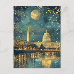 Carte postale de Noël du Capitole américain Vintag