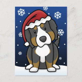 Carte postale de Noël du chien de montagne Kawaii