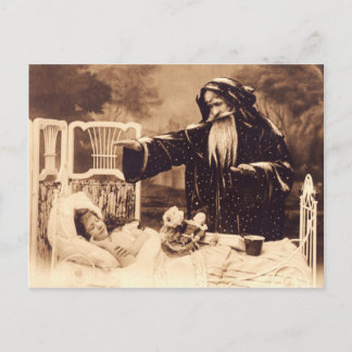 Carte postale de Noël du Père Noël et de l'Enfant