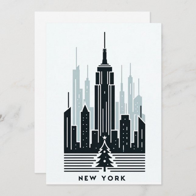 Carte postale de Noël envoûtante à New York (Devant / Derrière)