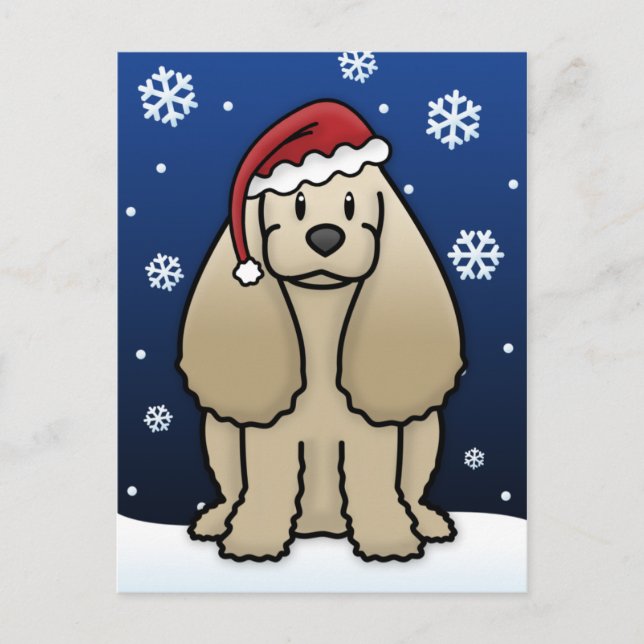 Carte postale de Noël espagnole Kawaii Cocker (Devant)