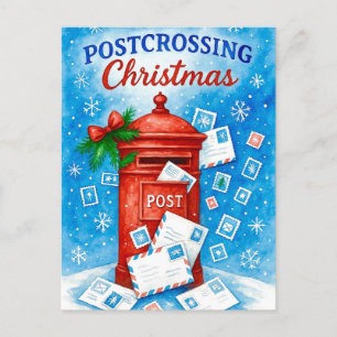 Carte postale de Noël festive aquarelle Postcrossi