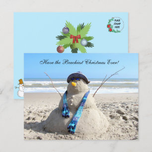 Carte postale de Noël Floride Snowman