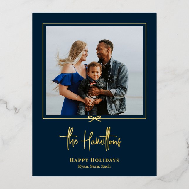 Carte postale de Noël Foil cadeau moderne (Recto)