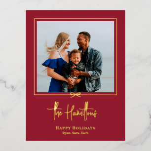 Carte postale de Noël Foil cadeau moderne