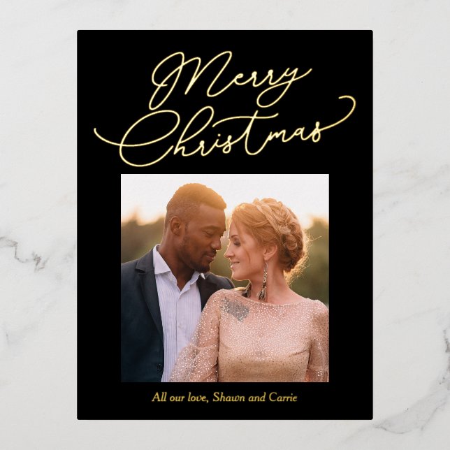 Carte postale de Noël Foil Message simple (Recto)