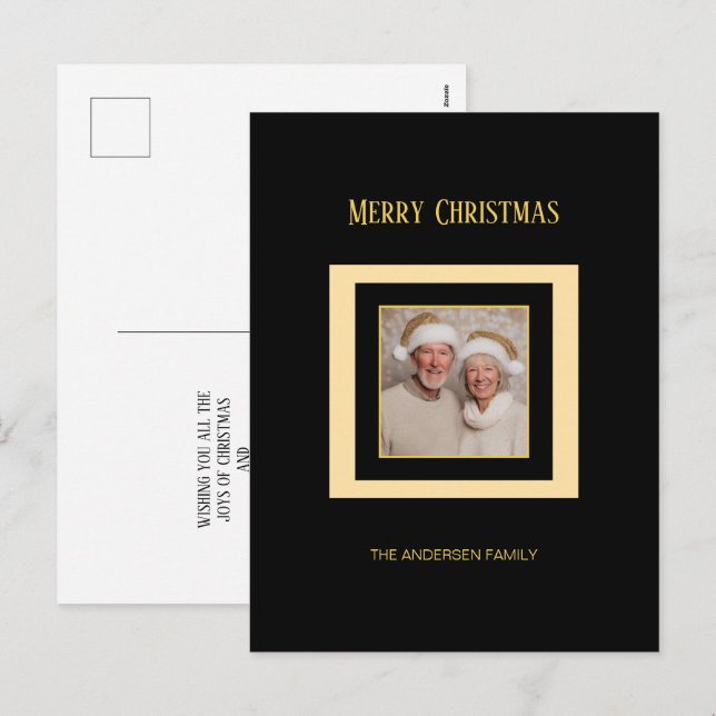 Carte postale de Noël Gold Silver Black Elegant Ph (Devant / Derrière)