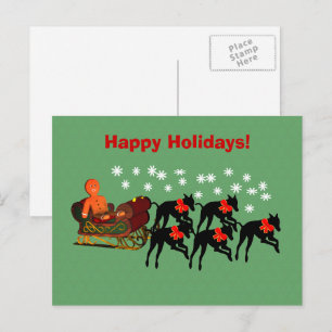 Carte postale de Noël Greyhigh Sleigh