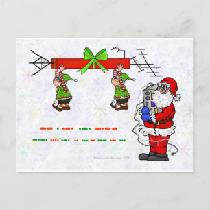 Carte postale de Noël Ham Radio Père Noël et Elves