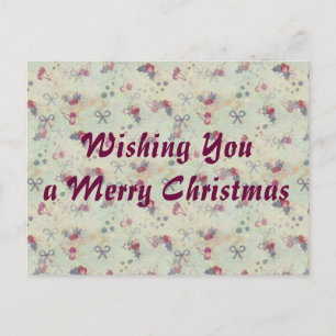 Carte postale de Noël Holly, Cherries et Bows