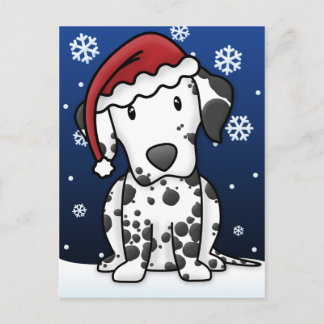 Carte postale de Noël Kawaii Dalmatien