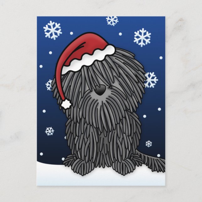 Carte postale de Noël Kawaii Puli (Devant)