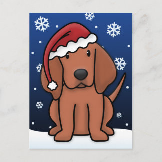 Carte postale de Noël Kawaii Redbone