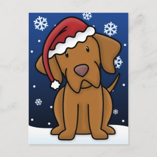 Carte postale de Noël Kawaii Vizsla