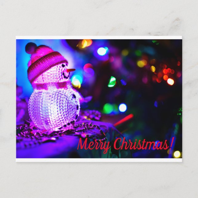 Carte postale de Noël Lightning Snowman (Devant)
