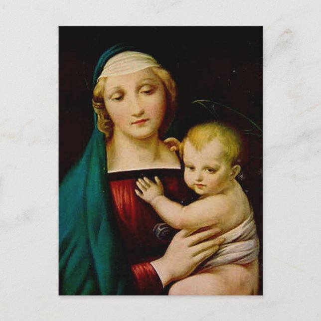 Carte postale de Noël mère et enfant (Devant)