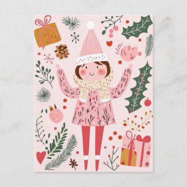 Carte postale de Noël mignonne et drôle (Devant)