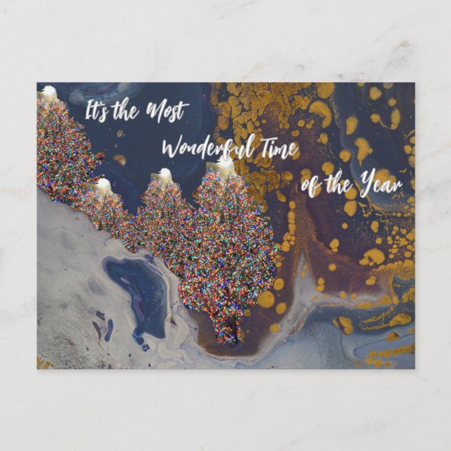 Carte postale de Noël Peinture Abstraite (Devant)