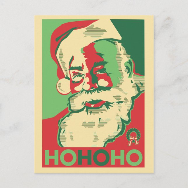 Carte postale de Noël père Noël - HoHoHo (Devant)