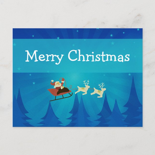 Carte postale de Noël père Noël Winter Scene (Devant)