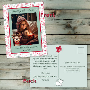 Carte postale de Noël photo personnalisable