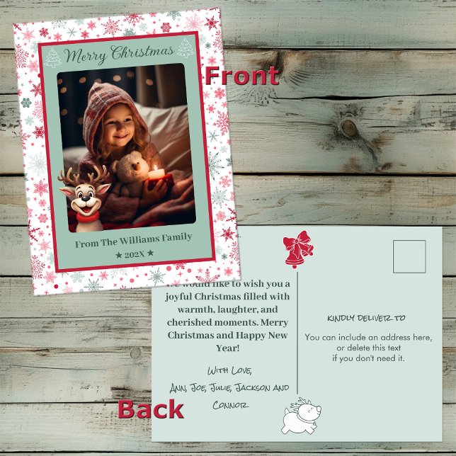 Carte postale de Noël photo personnalisable (Créateur téléchargé)