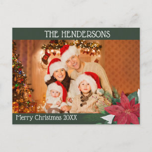 Carte postale de Noël Poinsettia