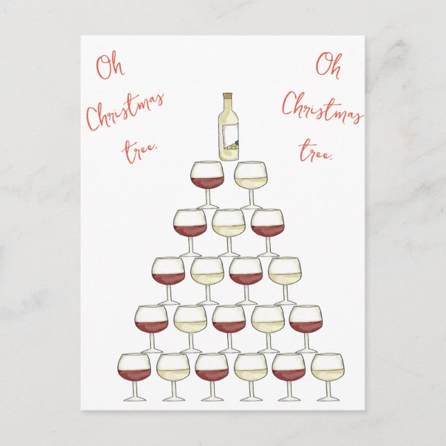 Carte postale de Noël pour les buveurs de vin (Devant)