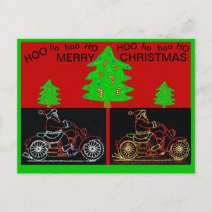Carte postale de Noël pour motos