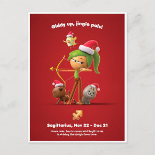 Carte postale de Noël pour Sagittarius