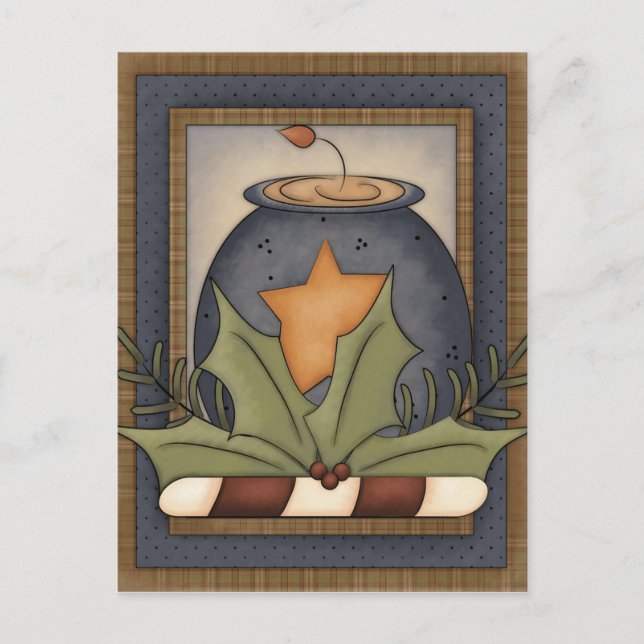 Carte postale de Noël primitive (Devant)