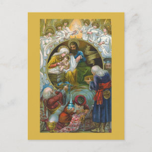 Carte postale de Noël "Scène de la Nativité"