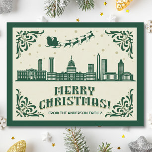 Carte postale de Noël Skyline de Washington