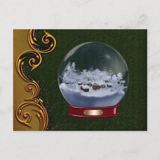 Carte postale de Noël Snowglobe personnalisée