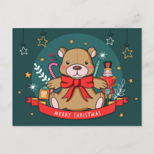 Carte postale de Noël Teddy