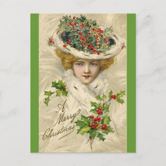 Carte postale de Noël victorienne