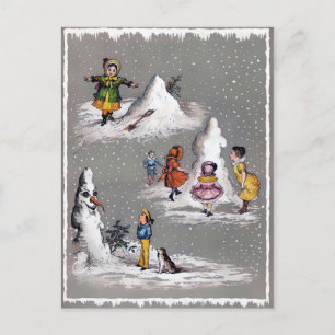 Carte postale de Noël victorienne vintage