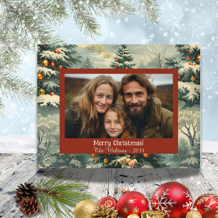 Carte postale de Noël Vintage Christmas Tree Photo