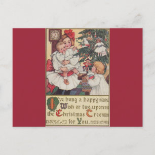 Carte postale de Noël Vintage Enfants Victoriens