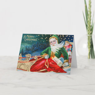 Carte postale de Noël vintage rétro Père Noël