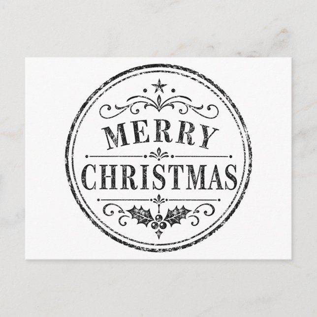 carte postale de Noël vintage simple (Devant)