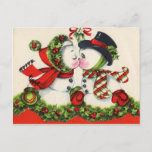 Carte postale de Noël vintage Snowman<br><div class="desc">Belles cartes postales de Noël victoriennes ! Cherchez l'affranchissement correspondant ! Toutes les images restaurées avec amour pour une qualité d'impression optimale ! Facile à customiser !</div>