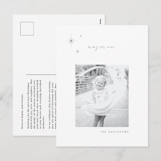 Carte postale de Noël White & Silver (Devant / Derrière)