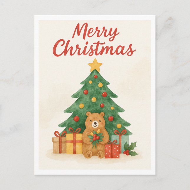 Carte postale de Noël Wonky Zoo (Devant)